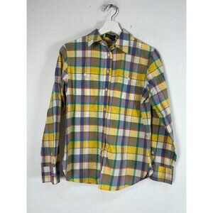 LRL Lauren Jeans Co. Ralph Lauren Womens Plaid Button-Up Shirt Top Small Cotton